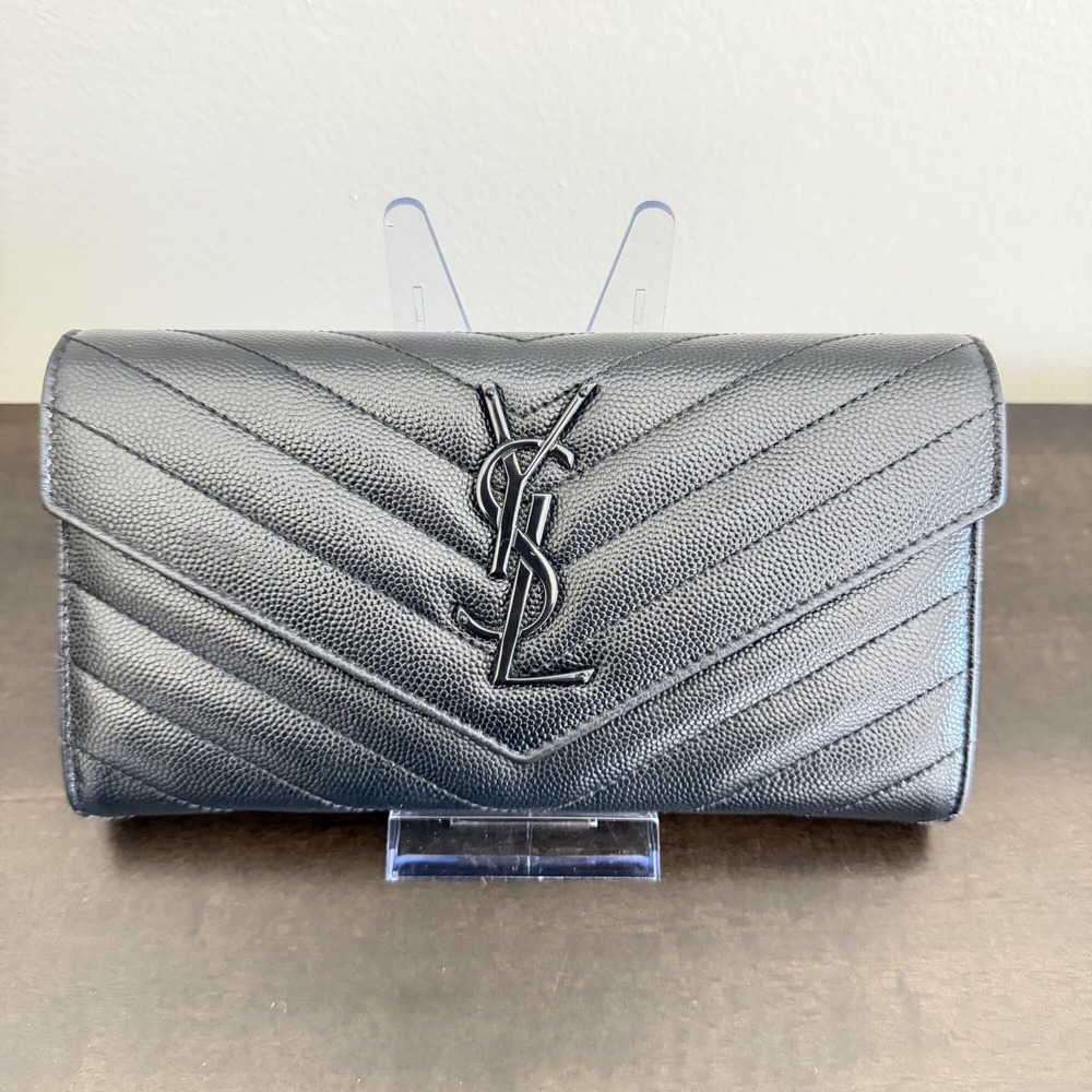 YSL Saint Laurent Matelassé Quilted Leather Wallet